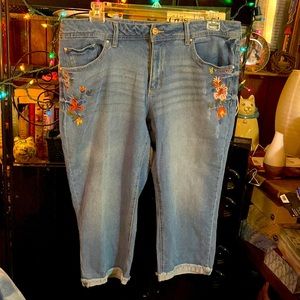 PLUS EMBROIDERED JEANS